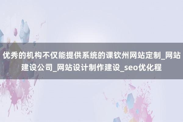 优秀的机构不仅能提供系统的课钦州网站定制_网站建设公司_网站设计制作建设_seo优化程